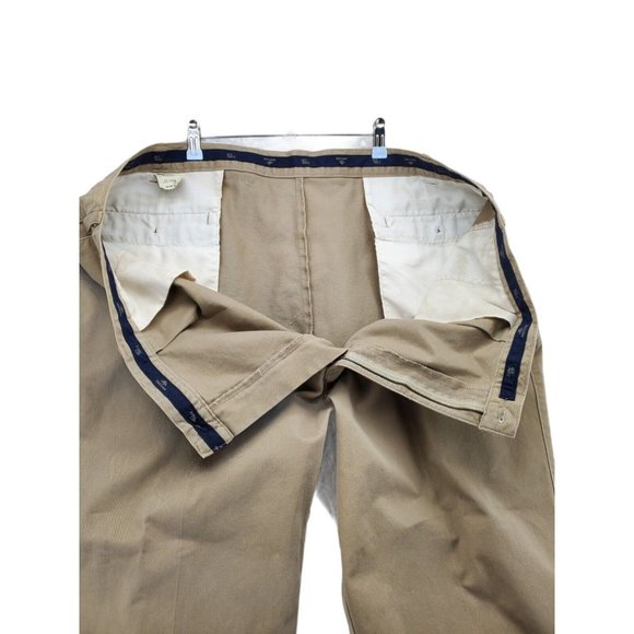 DOCKERS Men's Pants Pleated Straight Leg Slash Pockets Brown Size 48/32 - Picture 5 of 6